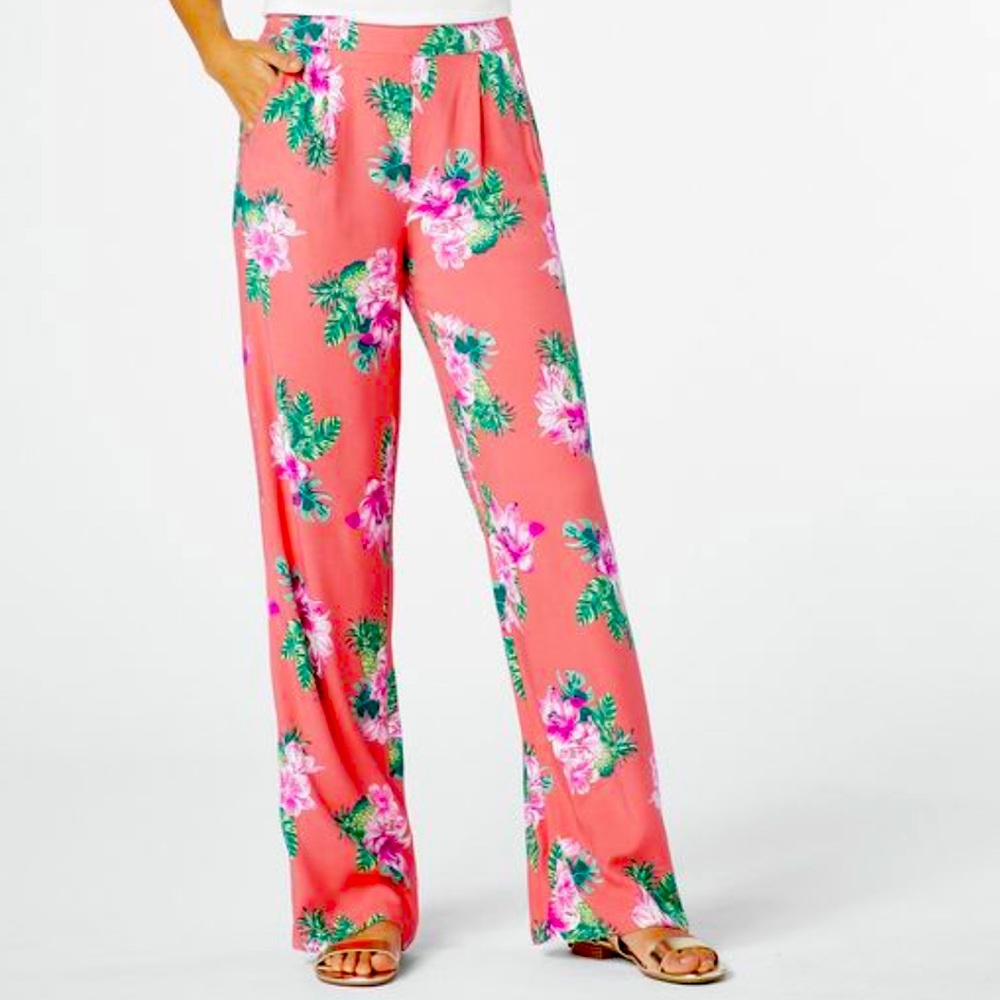 Just Fab Wide-Leg Floral Pants Size 2X